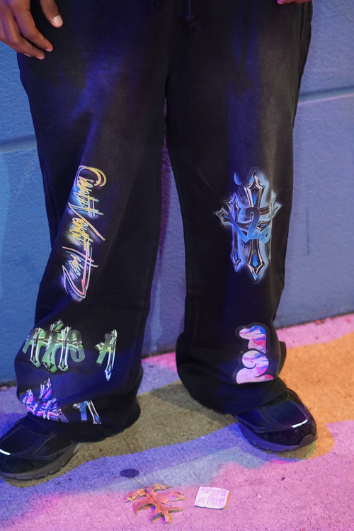 Black baggy sweatpants