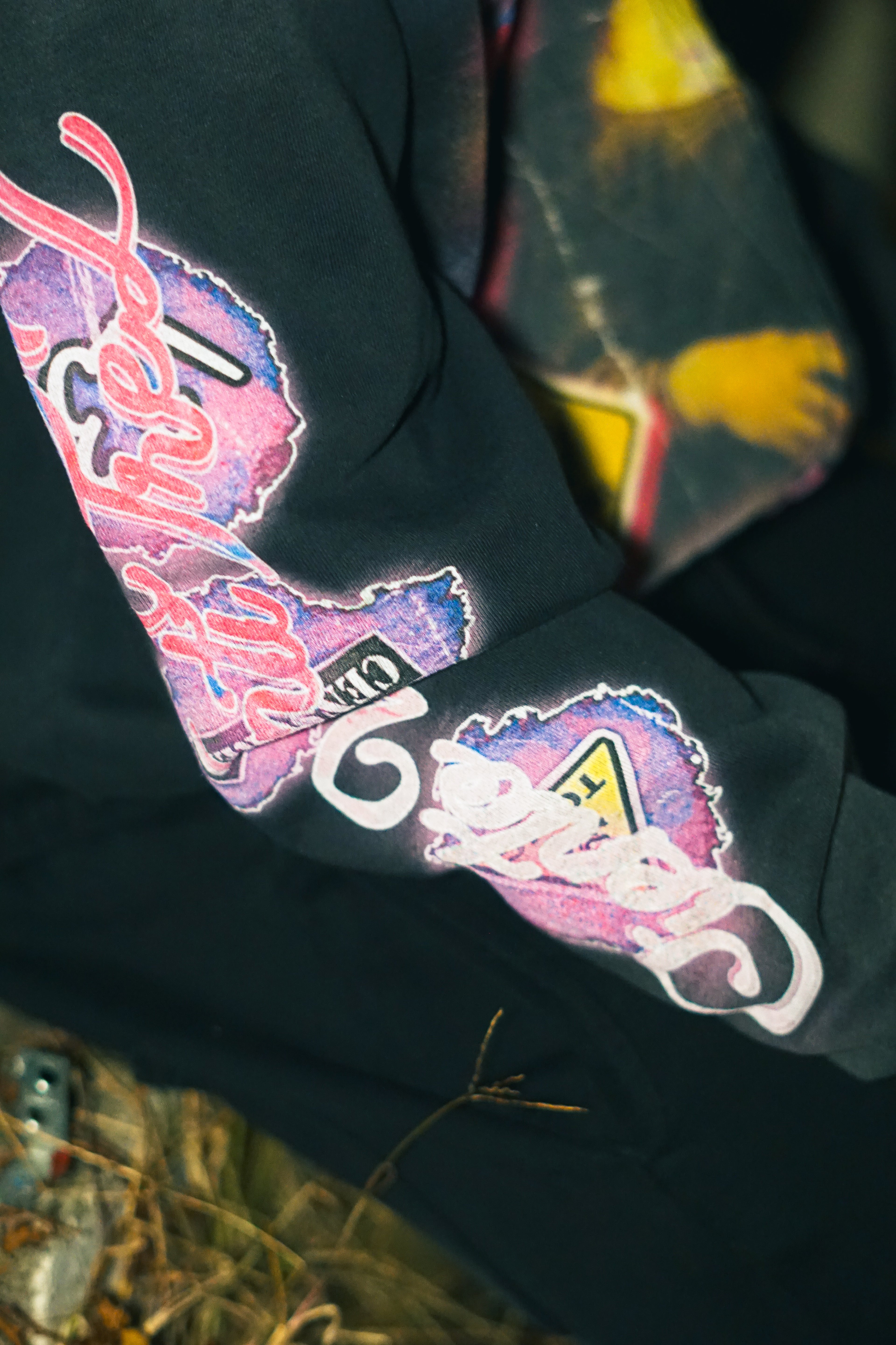 Vintage double zip up black hoodie