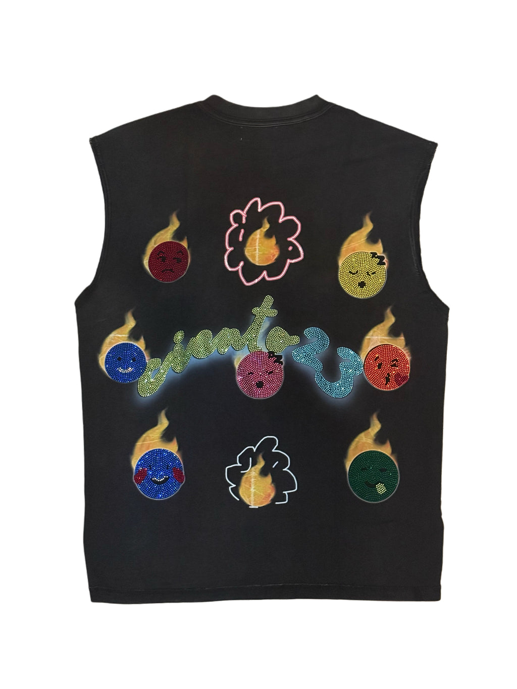 Emoji emotions black Muscle tee