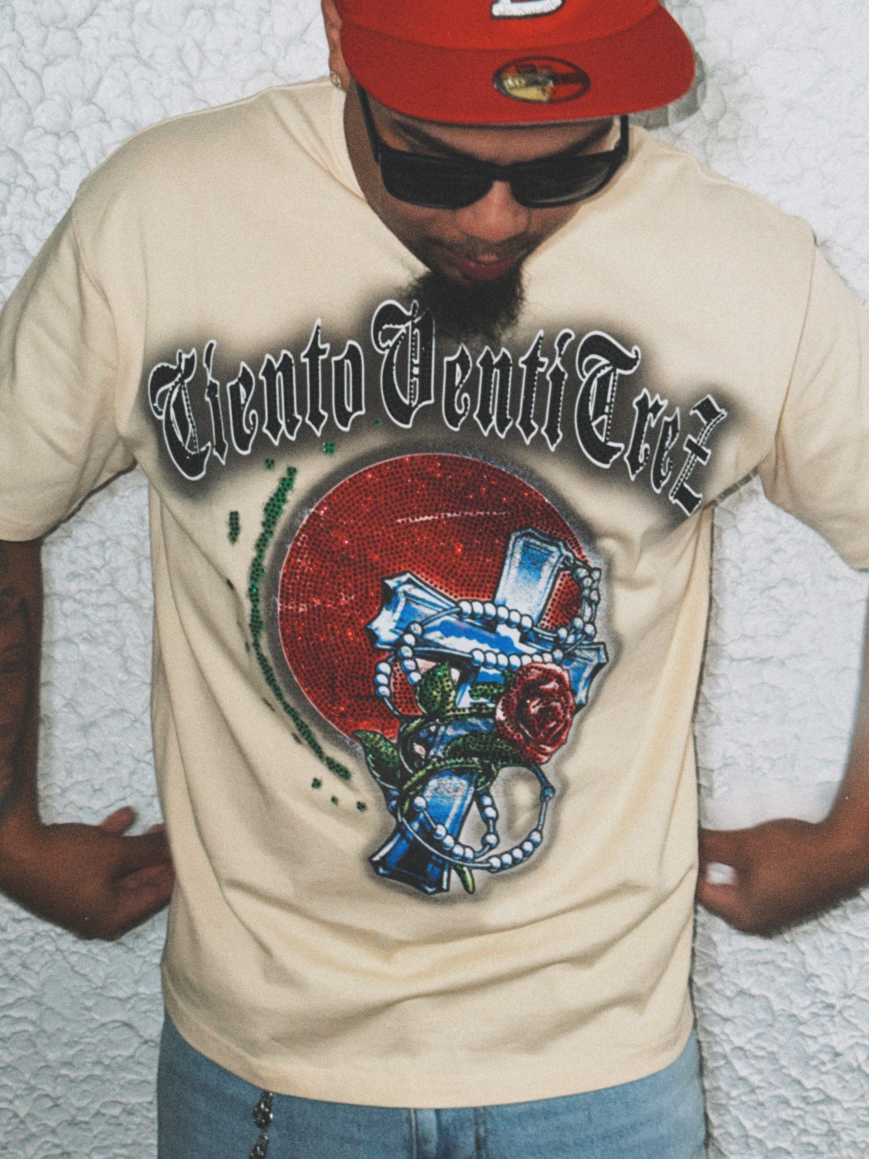 Creamy white rhinestones Shirt