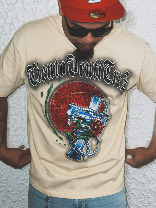 Creamy white rhinestones Shirt