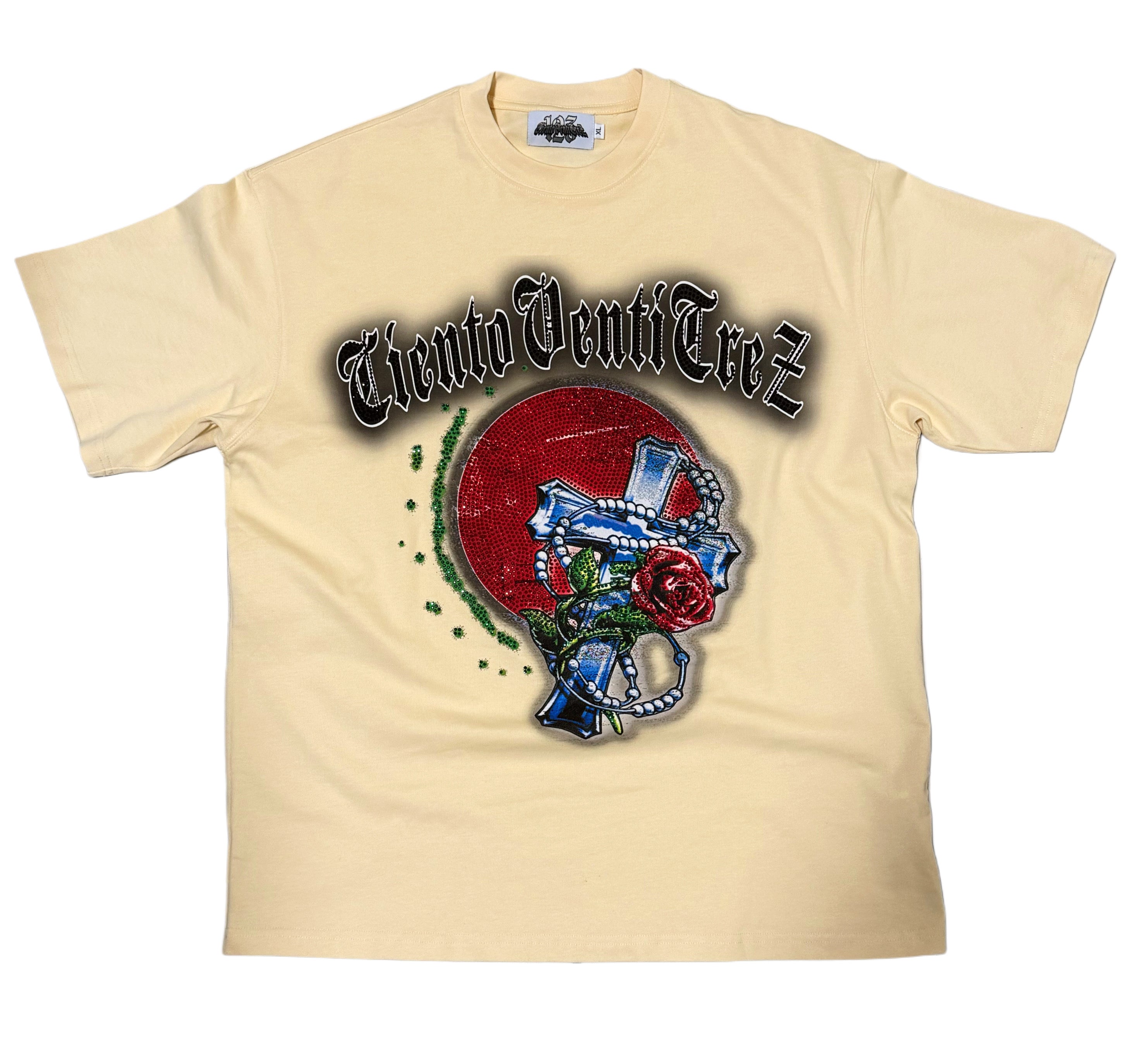 Creamy white rhinestones Shirt